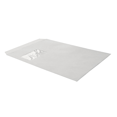 Versandt. C4 mF 90g HK weiß 229x324mm, Mit Fenster, Haftklebung