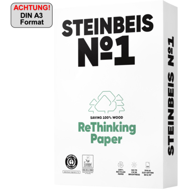Kopierp. Steinbeis No.1 A3 80g recycling ClassicWhite, Cie 55er Weiße