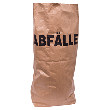 Müllsack 120L 75x95x22cm Papier braun 2-lagig, Aufdruck Abfälle