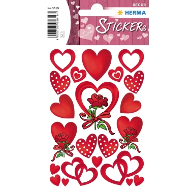 Etikett Herma 3619 DECOR Herzen & Rosen 