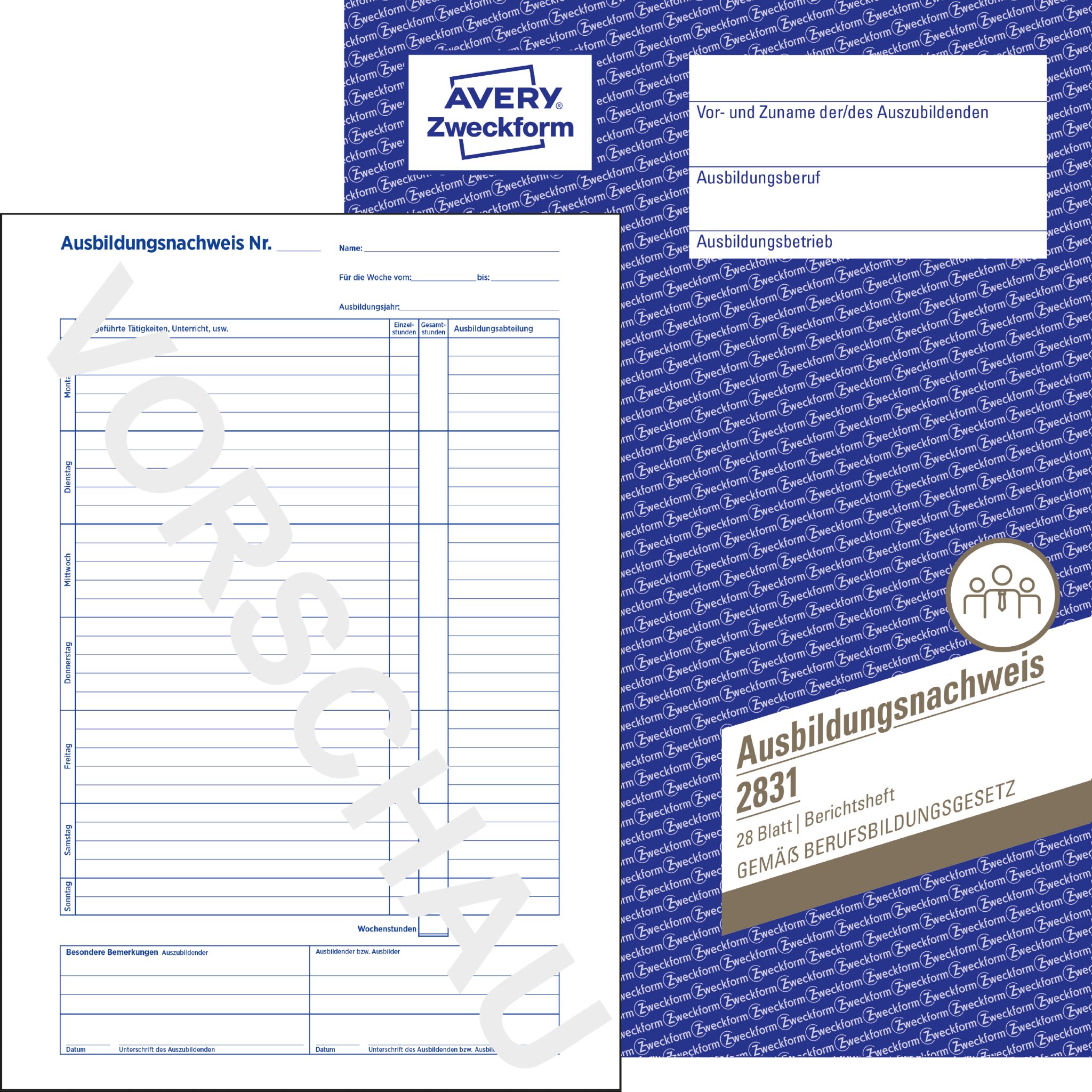 Ausbildungsnachweis Zweckform 2831 A4 
