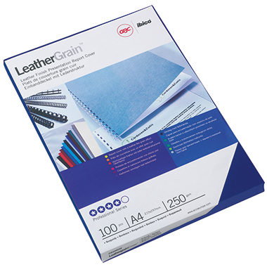 Deckblatt Karton Leder A4 250g kö.blau Königsblau Ce040029