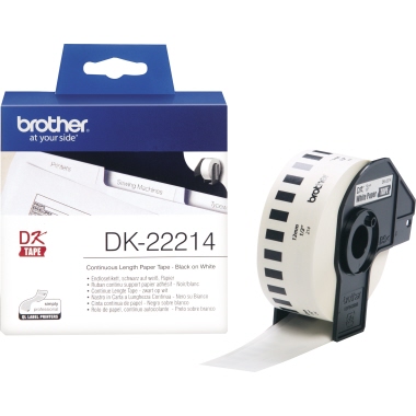 Endlosetikettenrolle Brother DK22214 12mm x 30,48m weiß