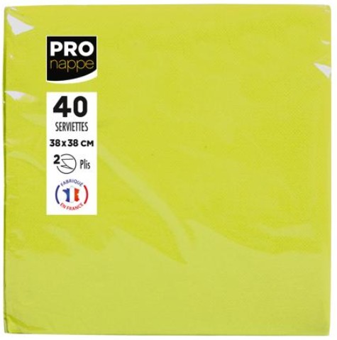 Servietten Pro Nappe 38x38cm kiwi grün Pck. 40 Stck
