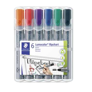 Flipchartmarker Staedtler 356WP6 6er Etu I, Permanent, Rundspitze 2mm