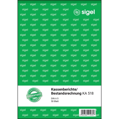 Kassenbericht SIGEL KA518 A5 50 Blatt 