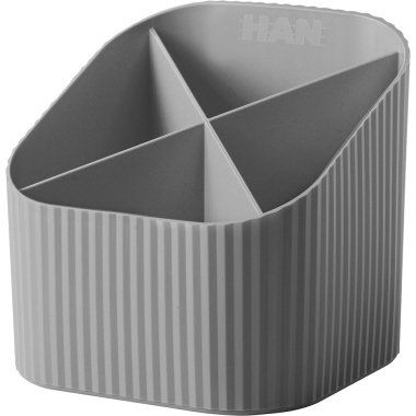 Stifteköcher HAN 991 Re-X-LOOP d'grau 4 Fächer, 100% recycelt