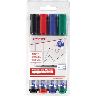 Boardmarker Edding 360 4er Etui 1,5-3mm, Rundspitze, sortierte Farben