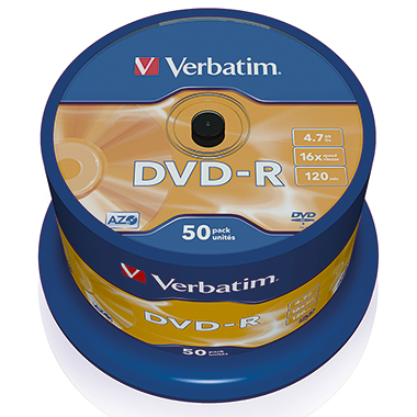 DVD-R Verbatim 16x 4,7GB 50er Spindel 43548, 120 Min