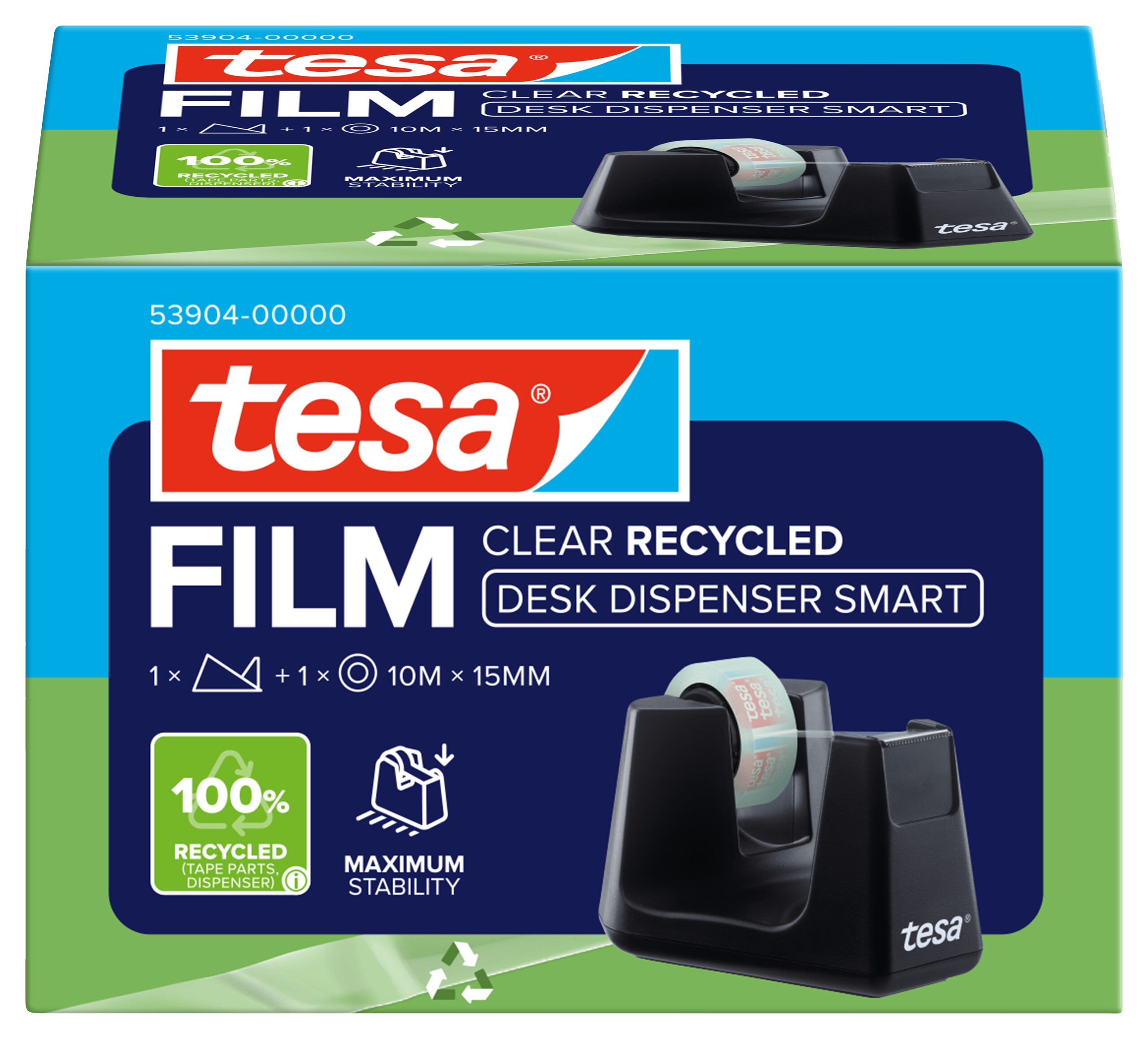 Tischabroller Tesa 53904 schwarz Smart ecoLogo 19mm x 33m