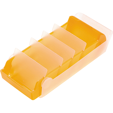 Karteibox Helit H6901040 BeeBox A8 quer orange-transluzent, mit 4 Trennstegen