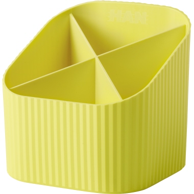 Stifteköcher HAN 915 Re-X-LOOP gelb 4 Fächer, 100% recycelt