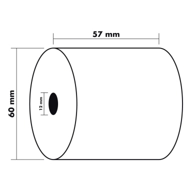 Additionsr. Exac. 57mmx33m/12mm 40651e, 1-lagig, Rechenmasch. Kassen