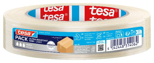 Packband Tesa 45902 50mx25mm transparent Fadenverstärkt/monofilament