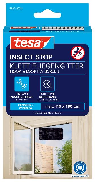 Fliegengitter Tesa Standard 55671 anthr. 1,1m:1,3m, für Fenster