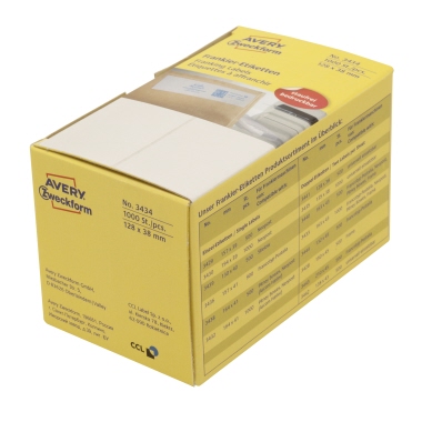 Etikett Avery Zweckform 3434 128x38mm weiß Frankier 1.000 St.