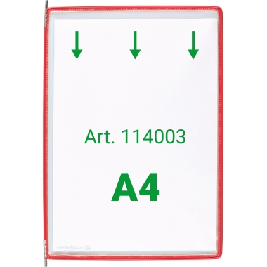 Sichttafel Tarifold 114003 A4 rot 10 Stück