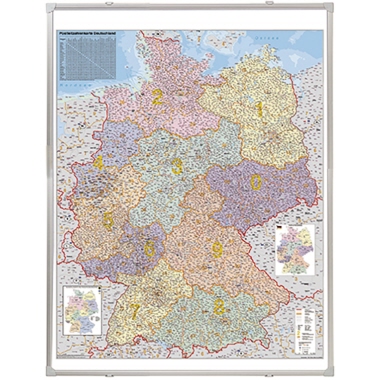 PLZ-Tafel Franken KA445P pinnbar Deutschlandkarte