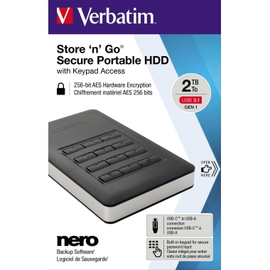 Festplatte Verbatim 2TB USB 3.1 53403 A/c 2,5' sw