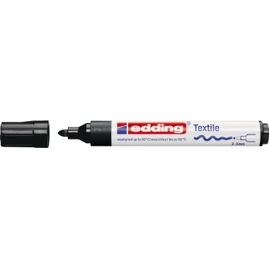 Textilmarker Edding 4500 schwarz 2-3mm, Rundspitze
