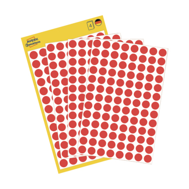 Etikett Avery Zweckform 3589 Ø-8mm rot Markierungspunkte 416 St.