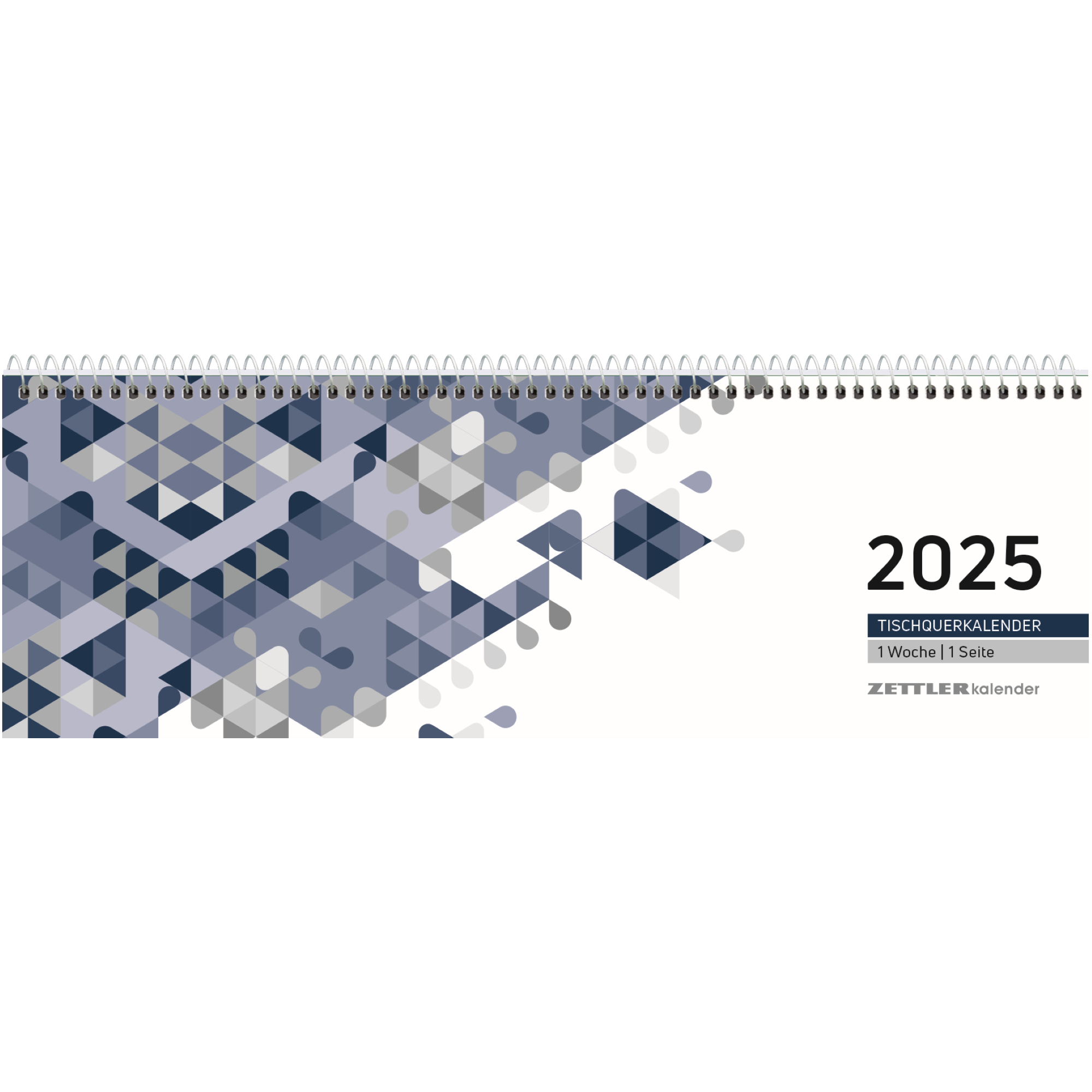 Tischkalender Zettler 146-0015 1S/1W schwarz/blau, 30x10cm, Tages-, Wochen-