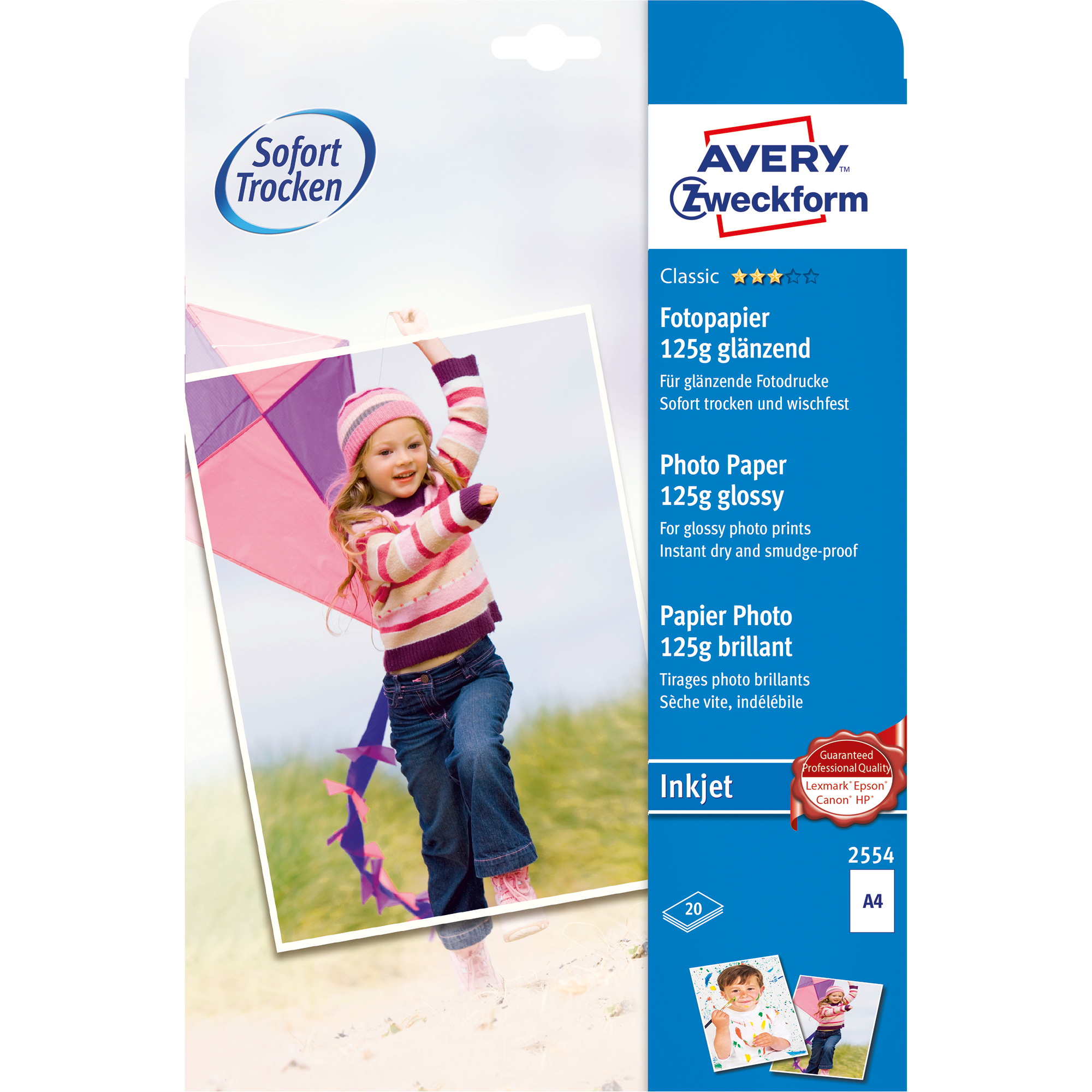 Inkjet Fotopapier Avery Zweckform 2554 A4 125g 20 Blatt