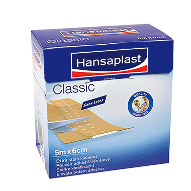 Wundpflaster Hansaplast Classic 5mx6cm Hansaplast , Hautfarbenes Viskosegewebe,