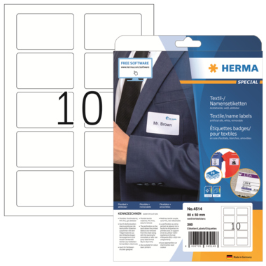 Etikett Herma 4514 80x50mm weiß Acetatseide, ABLÖßBAR, Laserdrucker -u.