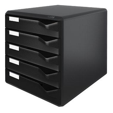 Postset Leitz 5293 schwarz Gehäuse , Mit 5 Schubladen