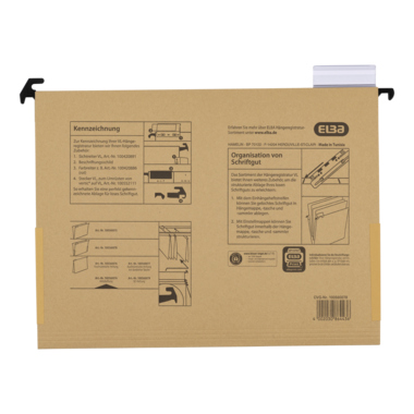 Hängetasche Elba A4 100560078 naturbraun seitlich geschlossen mit Leinenfröschen