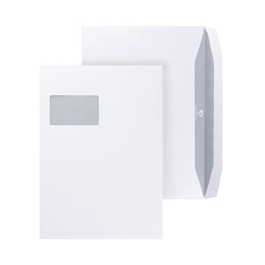 Kuvertierumschlag C4 mit Fenster nassklebend weiß 250 Stück