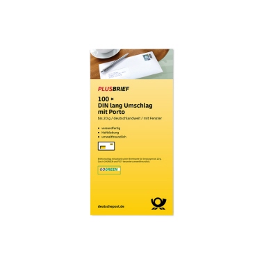 Plusbrief DL mf hk 100er Set mit Porto zzgl. 1,99 Eur Bearbeitungspauschale