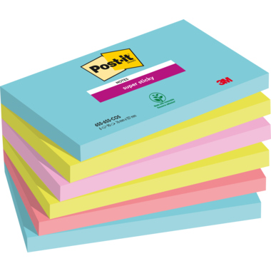 Haftnotiz Post-It 6556SS 127x76mm Türkis,neongrün,tropicalpink,guavapink