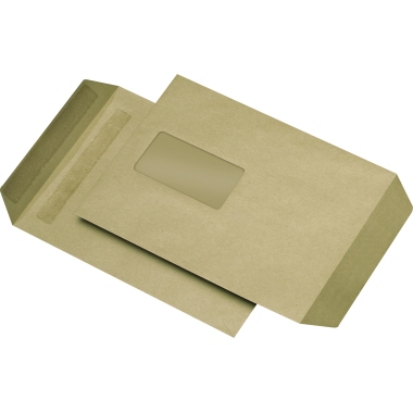 Versandtasche C5 mit Fenster selbstklebend 90g braun 500 Stück