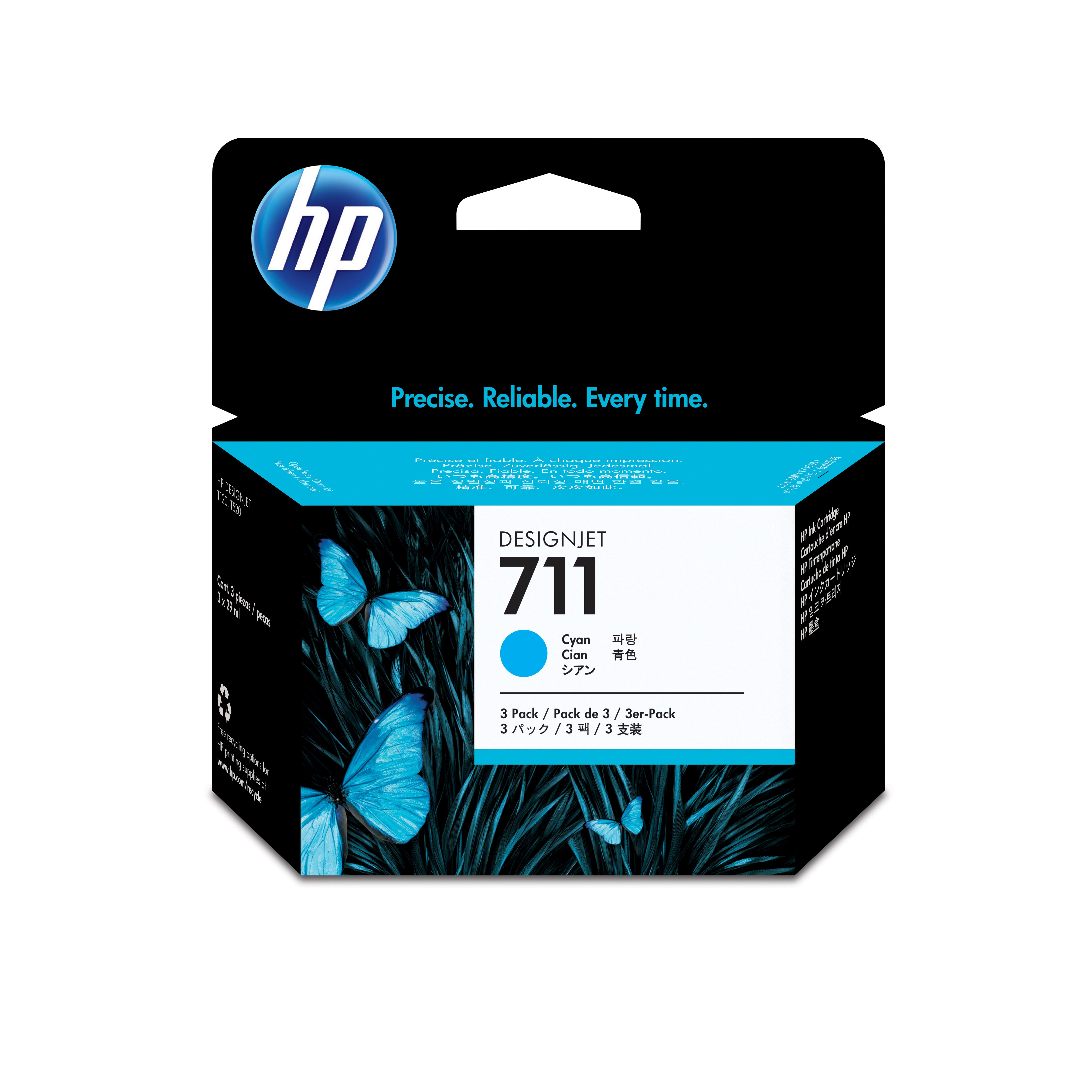 Tintenpa. 3er HP 711 CZ134A cyan