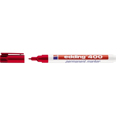 Permanentmarker edding 400 rot 1mm, Rundspitze