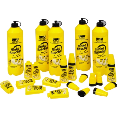 Klebstoff Uhu Flinke Flasche Set 5x760g inkl. 20 Leerflaschen 35g