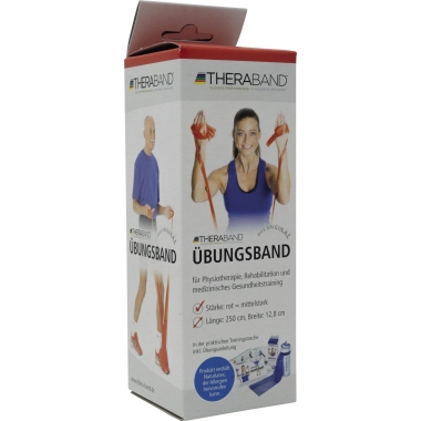 TheraBand 250cm medium, rot in Reißverschlusstasche