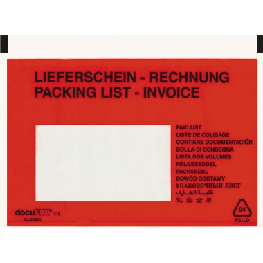 Begleitpapiert. C6 LS/RG Lieferschein/rechnung. Selbstklebend