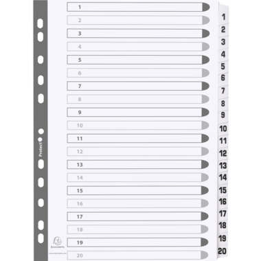 Register Exacompta MWD1-20Z A4 1-20 20-Teilig weiß