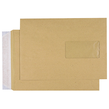 Versandt. C5 mF 90g HK braun 162x229mm, mit Fenster, Haftklebung