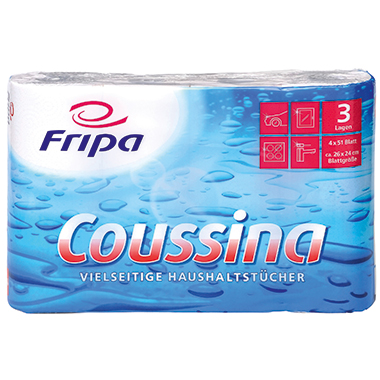 Küchenrolle Fripa Coussina 3204002 weiß 3-lagig weiß 4 St./Pack.