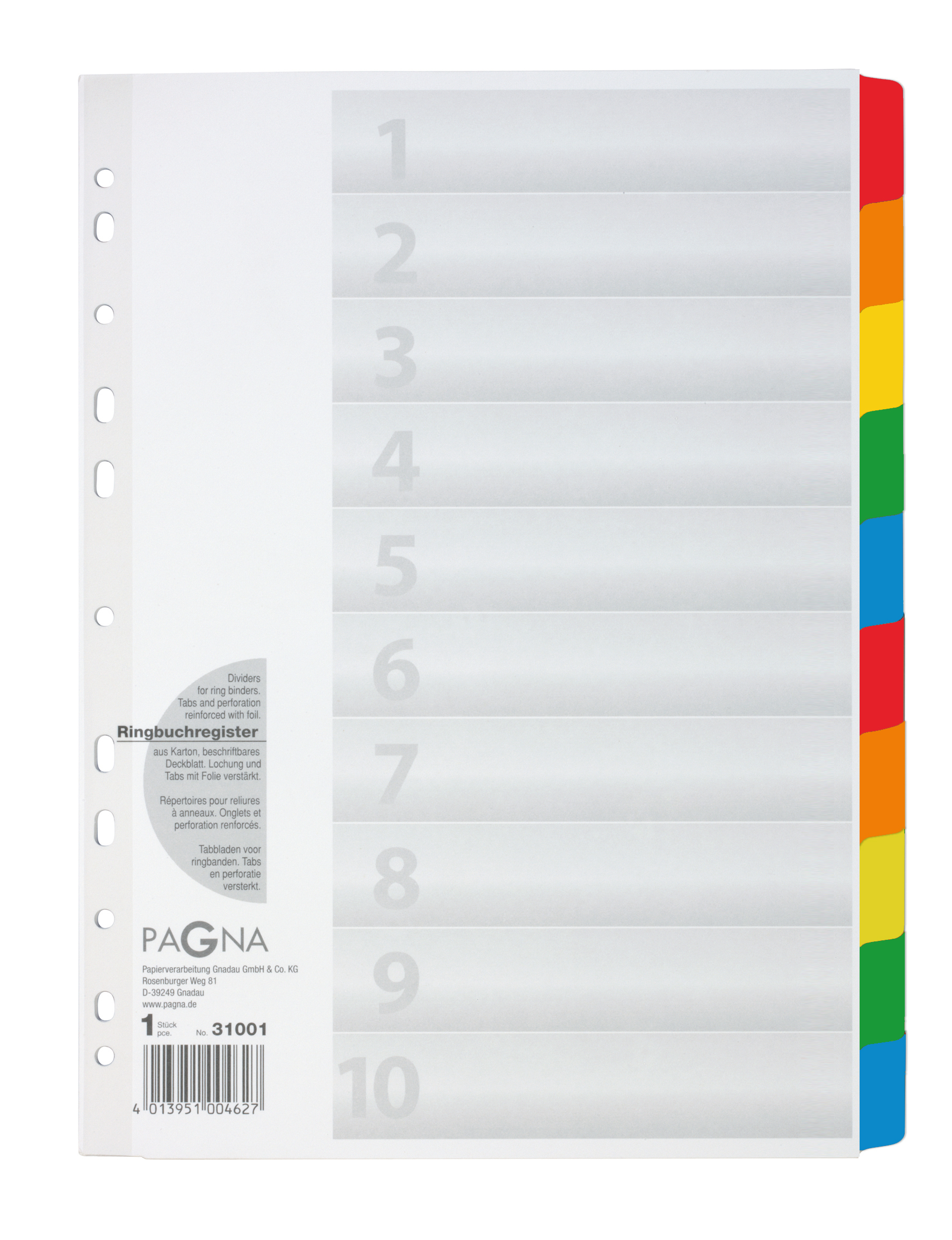 Register Pagna 31001 A4 weiß 