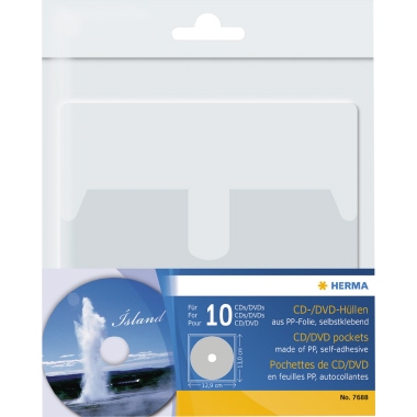 CD/DVD Hülle Herma 7688 sk PP 129x130mm, Selbstklebend