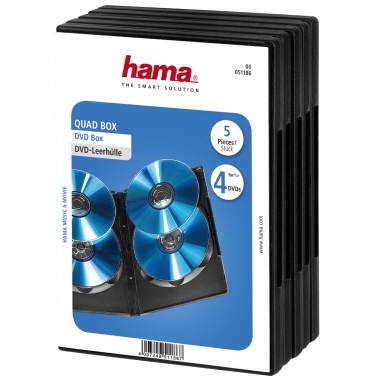 DVD Leerhülle QuadBox Hama 51186 schwarz 