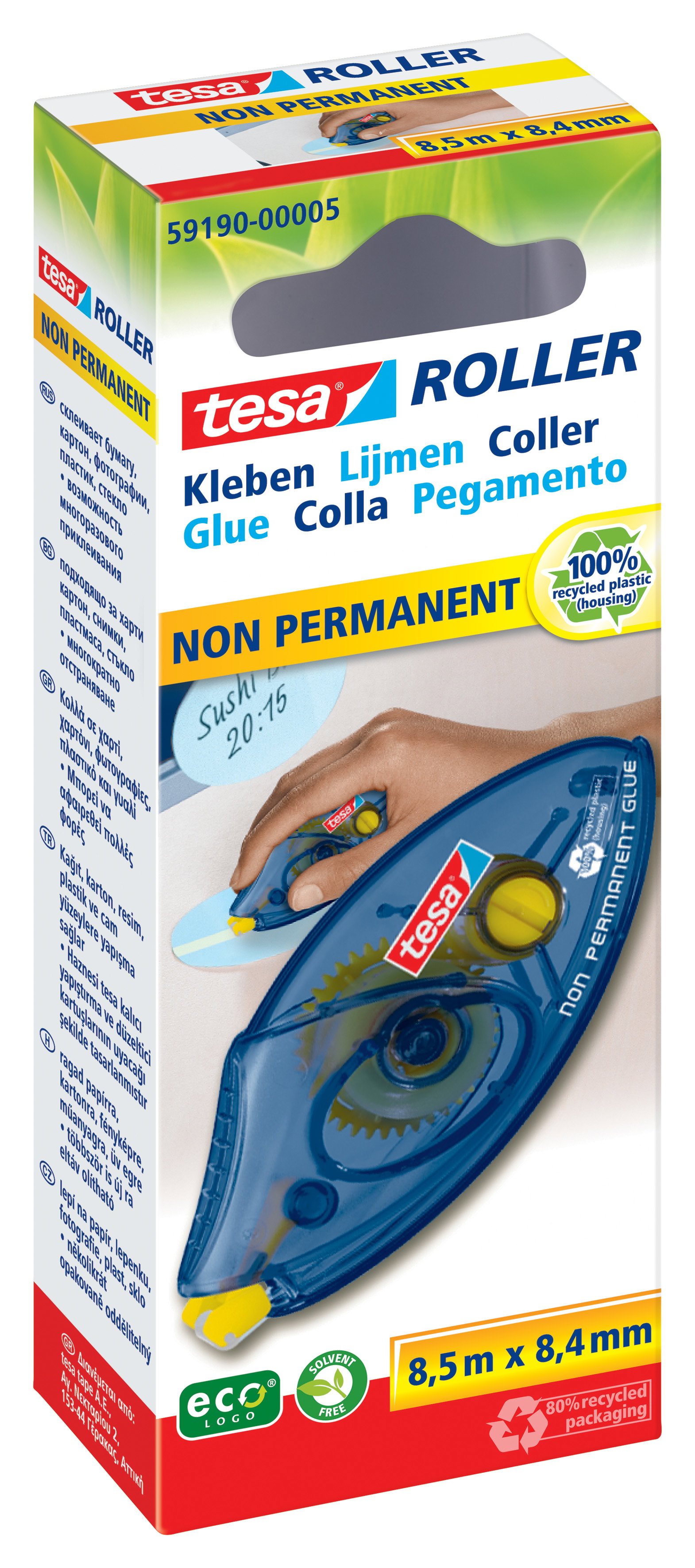 Kleberoller Tesa 59190 8,4mm ablösbar Einweg