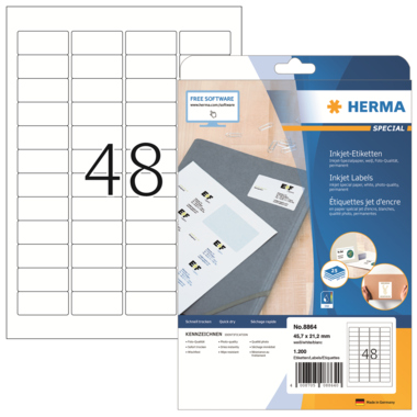 Etikett HERMA 8864 45,7x21,2mm 1.200 St.