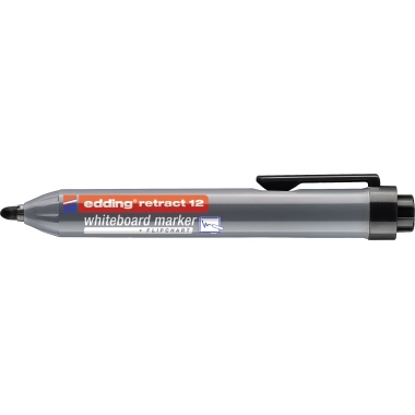 Boardmarker Edding Retract 12 schwarz 1,5-3mm, Rundspitze