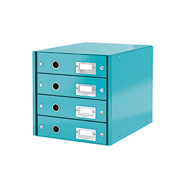 Schubladenbox Leitz 6049 4F PP eisblau Click & Store
